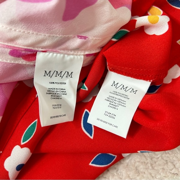 2 Cabi Floral Tank Blouses Red and Pink Size Medium Spring Summer Office Work - Picture 3 of 13